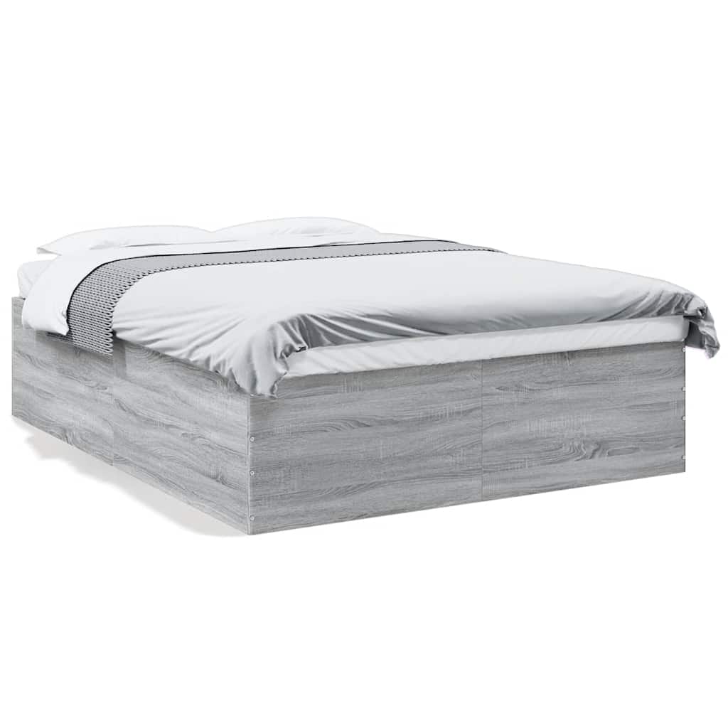 Bed Frame without Mattress Grey Sonoma 150x200 cm