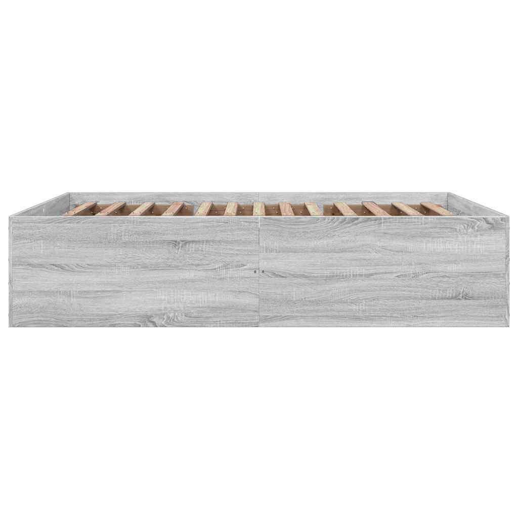 Bed Frame without Mattress Grey Sonoma 150x200 cm