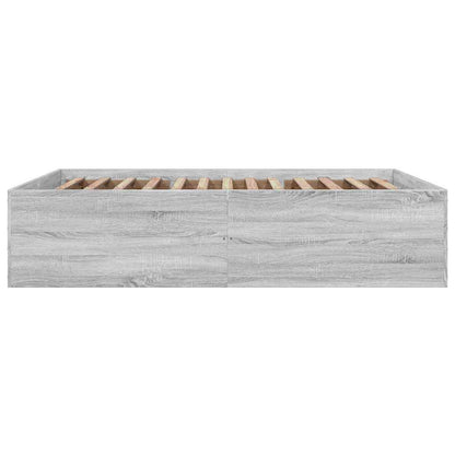 Bed Frame without Mattress Grey Sonoma 150x200 cm