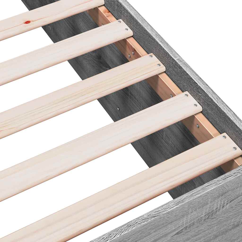 Bed Frame without Mattress Grey Sonoma 150x200 cm