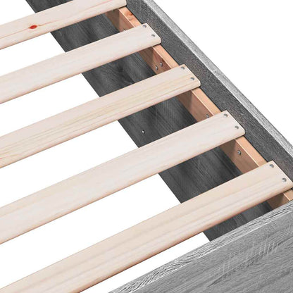 Bed Frame without Mattress Grey Sonoma 150x200 cm
