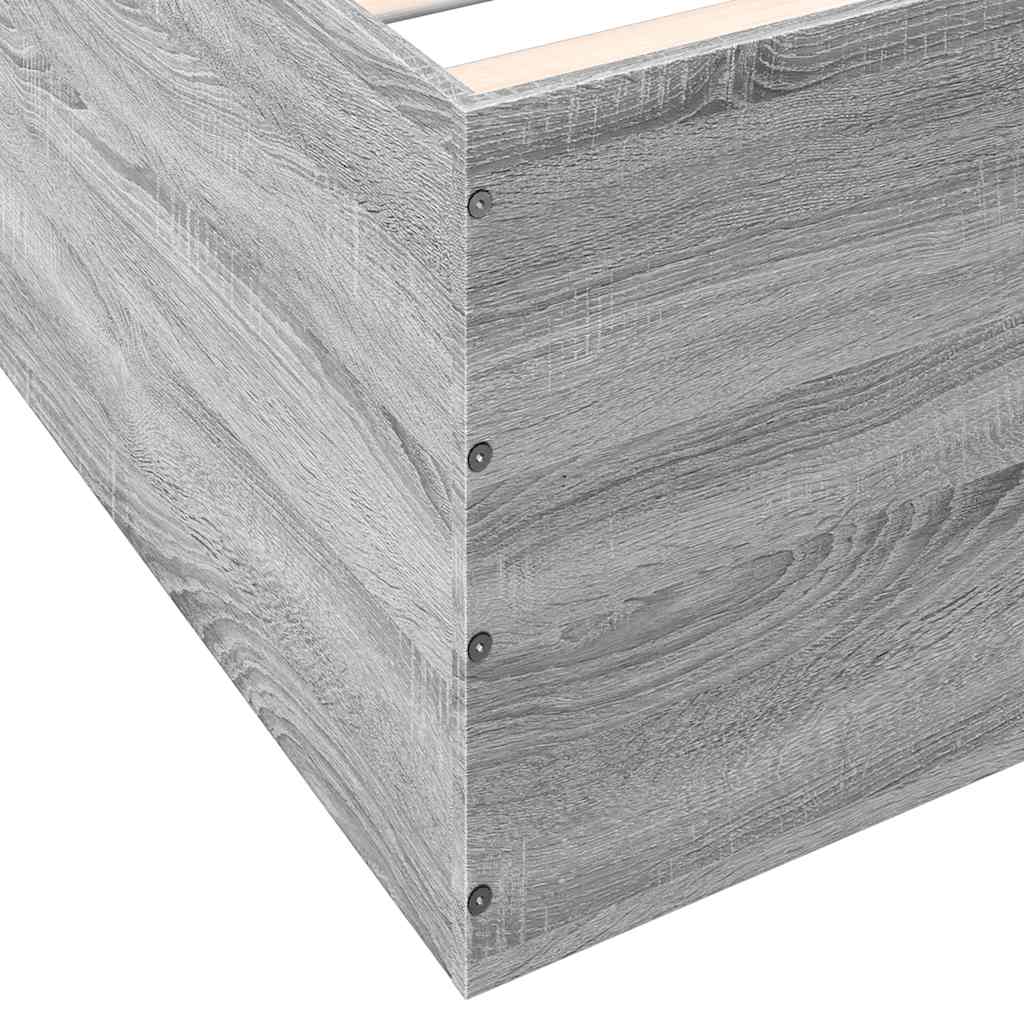 Bed Frame without Mattress Grey Sonoma 150x200 cm