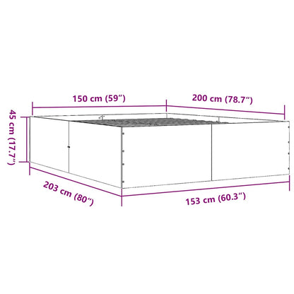 Bed Frame without Mattress Grey Sonoma 150x200 cm