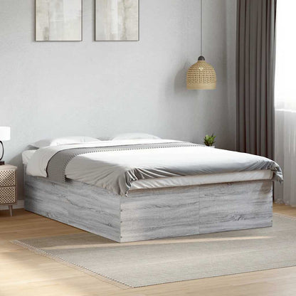 Bed Frame without Mattress Grey Sonoma 150x200 cm
