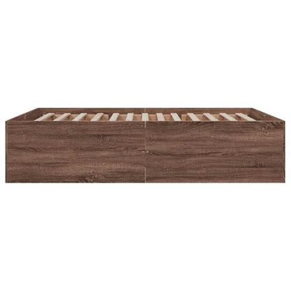 Bed Frame without Mattress Brown Oak 150x200 cm