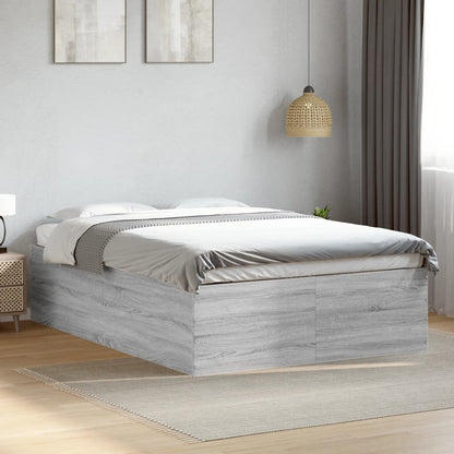 Bed Frame without Mattress Grey Sonoma 140x200 cm