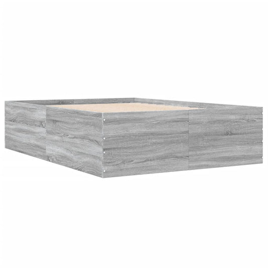 Bed Frame without Mattress Grey Sonoma 140x200 cm