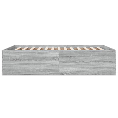 Bed Frame without Mattress Grey Sonoma 140x200 cm