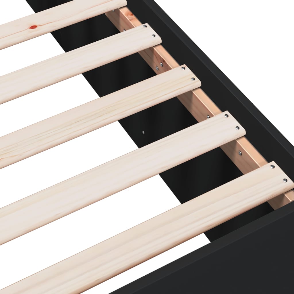 Bed Frame without Mattress Black 120x200 cm