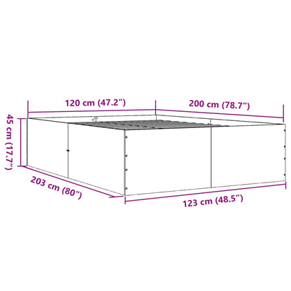 Bed Frame without Mattress Black 120x200 cm