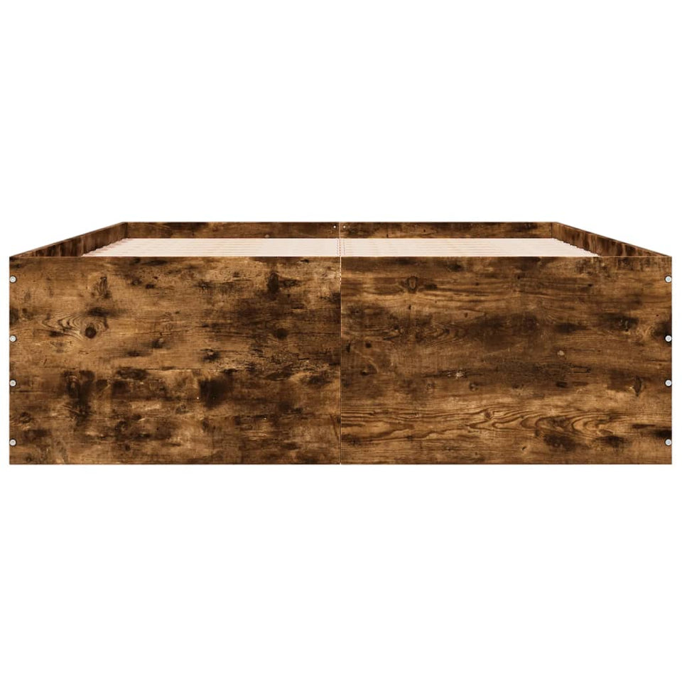 Bed Frame Smoked Oak 120x200 cm Engineered Wood