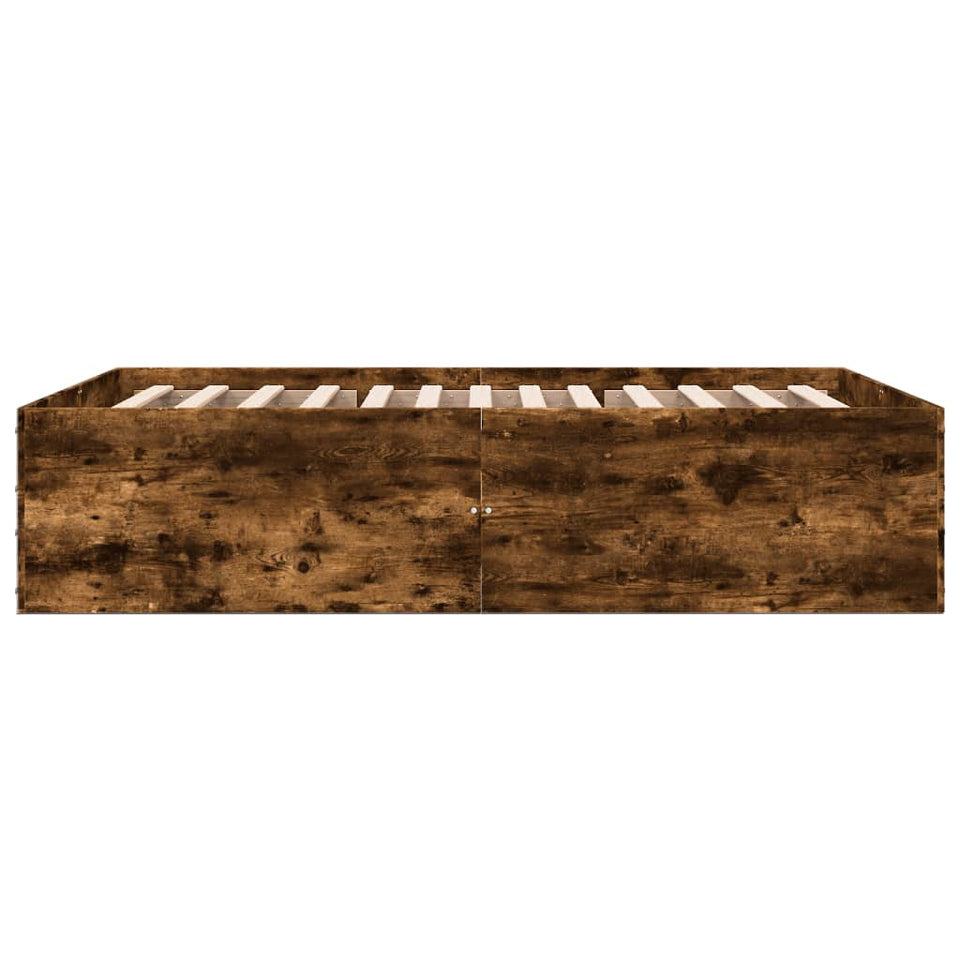 Bed Frame Smoked Oak 120x200 cm Engineered Wood