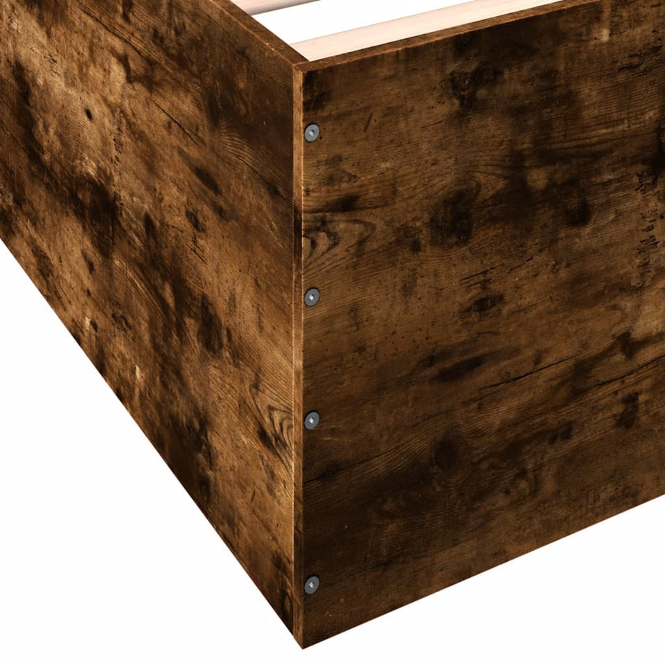 Bed Frame Smoked Oak 120x200 cm Engineered Wood