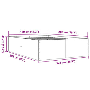 Bed Frame Smoked Oak 120x200 cm Engineered Wood