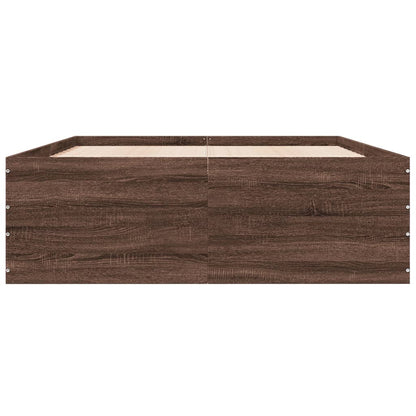 Bed Frame without Mattress Brown Oak 120x200 cm