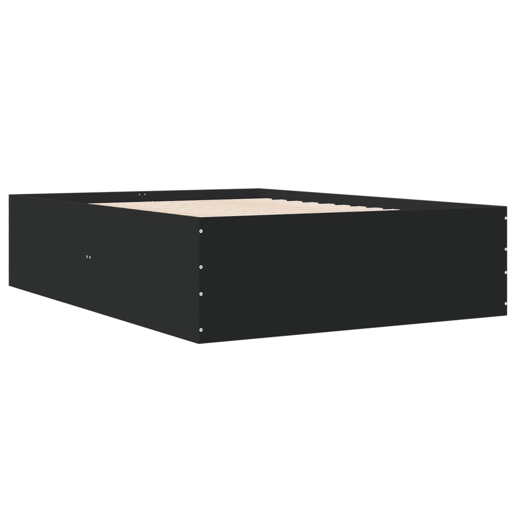 Bed Frame without Mattress Black 140x190 cm