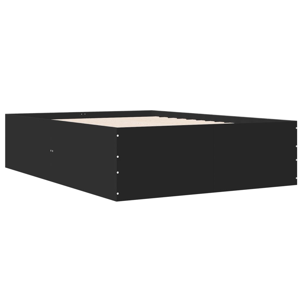 Bed Frame without Mattress Black 140x190 cm
