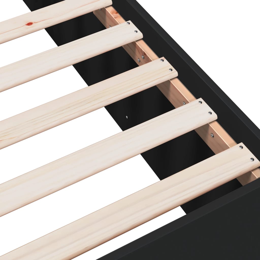 Bed Frame without Mattress Black 140x190 cm