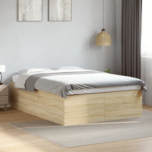 Bed Frame without Mattress Sonoma Oak 135x190 cm Double