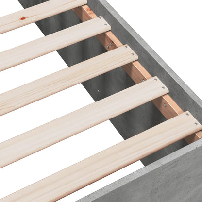 Bed Frame without Mattress Concrete Grey 135x190 cm Double