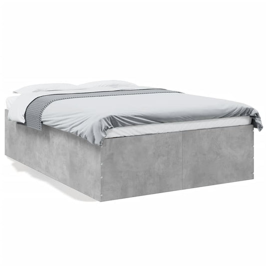 Bed Frame without Mattress Concrete Grey 120x190 cm Small Double