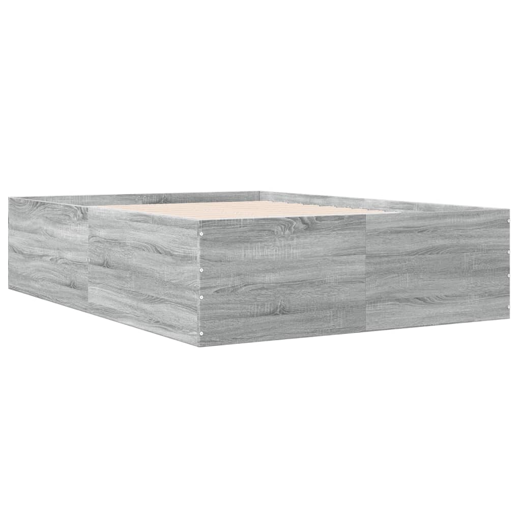 Bed Frame without Mattress Grey Sonoma 120x190 cm Small Double