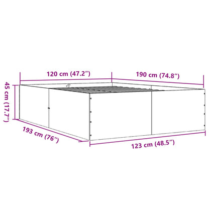Bed Frame without Mattress Grey Sonoma 120x190 cm Small Double