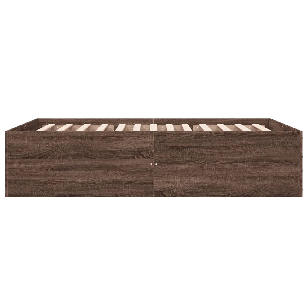 Bed Frame without Mattress Brown Oak 120x190 cm Small Double
