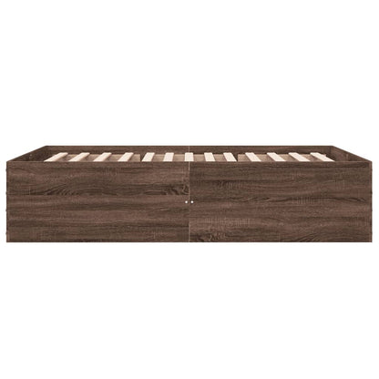 Bed Frame without Mattress Brown Oak 120x190 cm Small Double