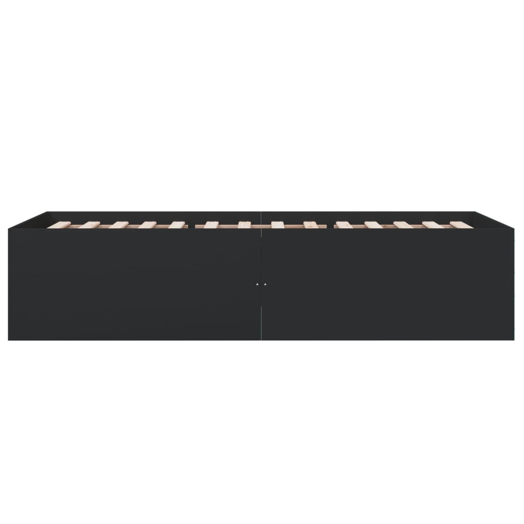 Bed Frame without Mattress Black 100x200 cm