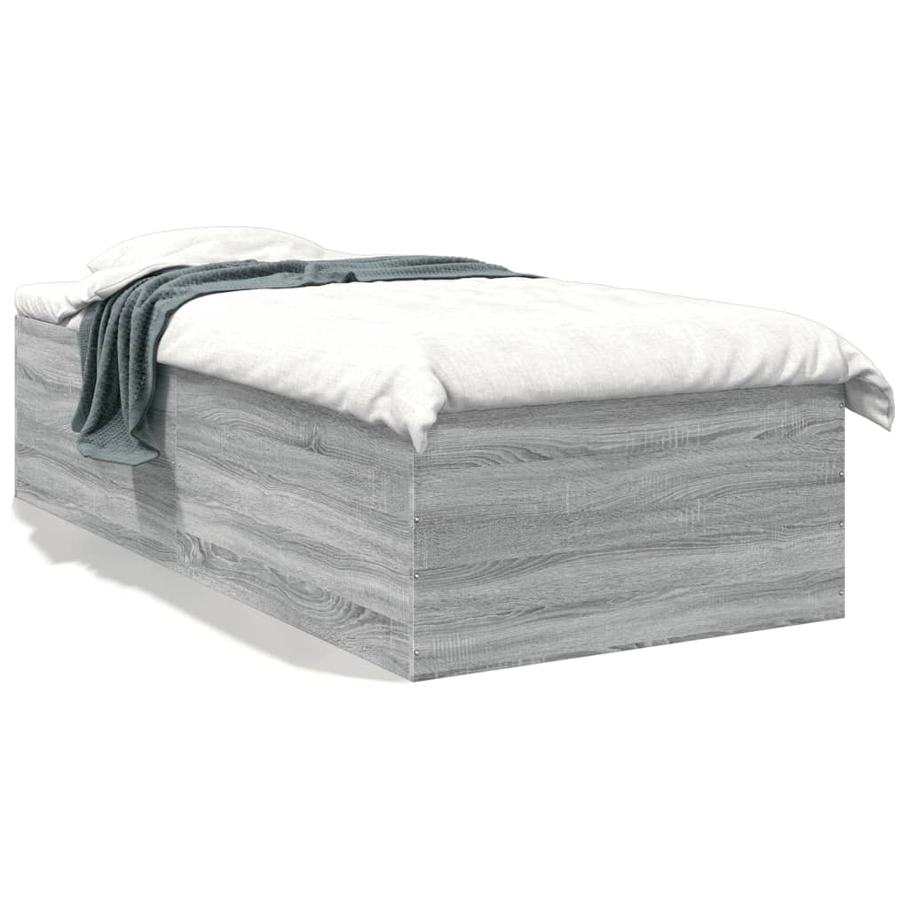 Bed Frame without Mattress Grey Sonoma 100x200 cm