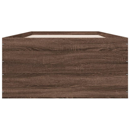 Bed Frame without Mattress Brown Oak 100x200 cm