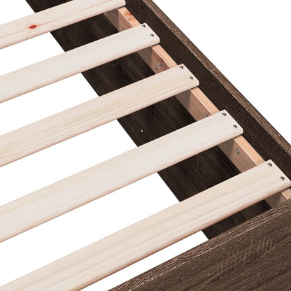 Bed Frame without Mattress Brown Oak 100x200 cm