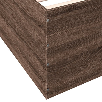 Bed Frame without Mattress Brown Oak 100x200 cm