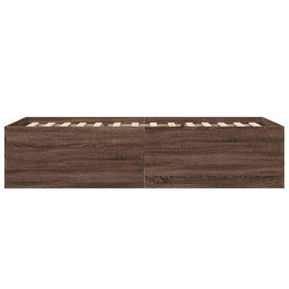 Bed Frame without Mattress Brown Oak 90x200 cm