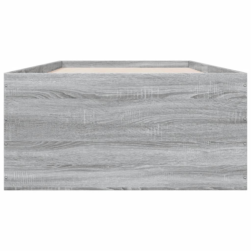 Bed Frame without Mattress Grey Sonoma 90x190 cm Single