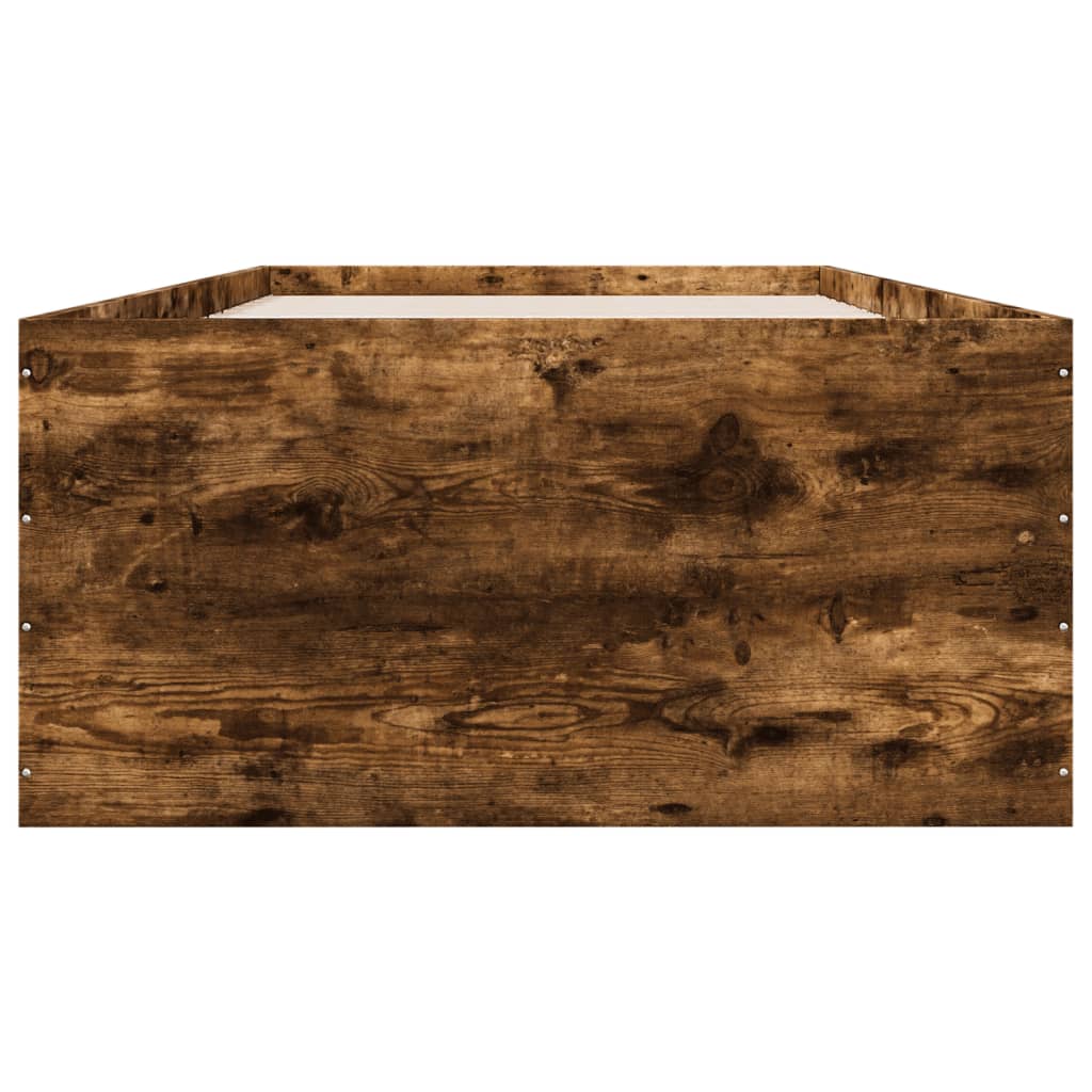 Bed Frame without Mattress Smoked Oak 75x190 cm Small Single