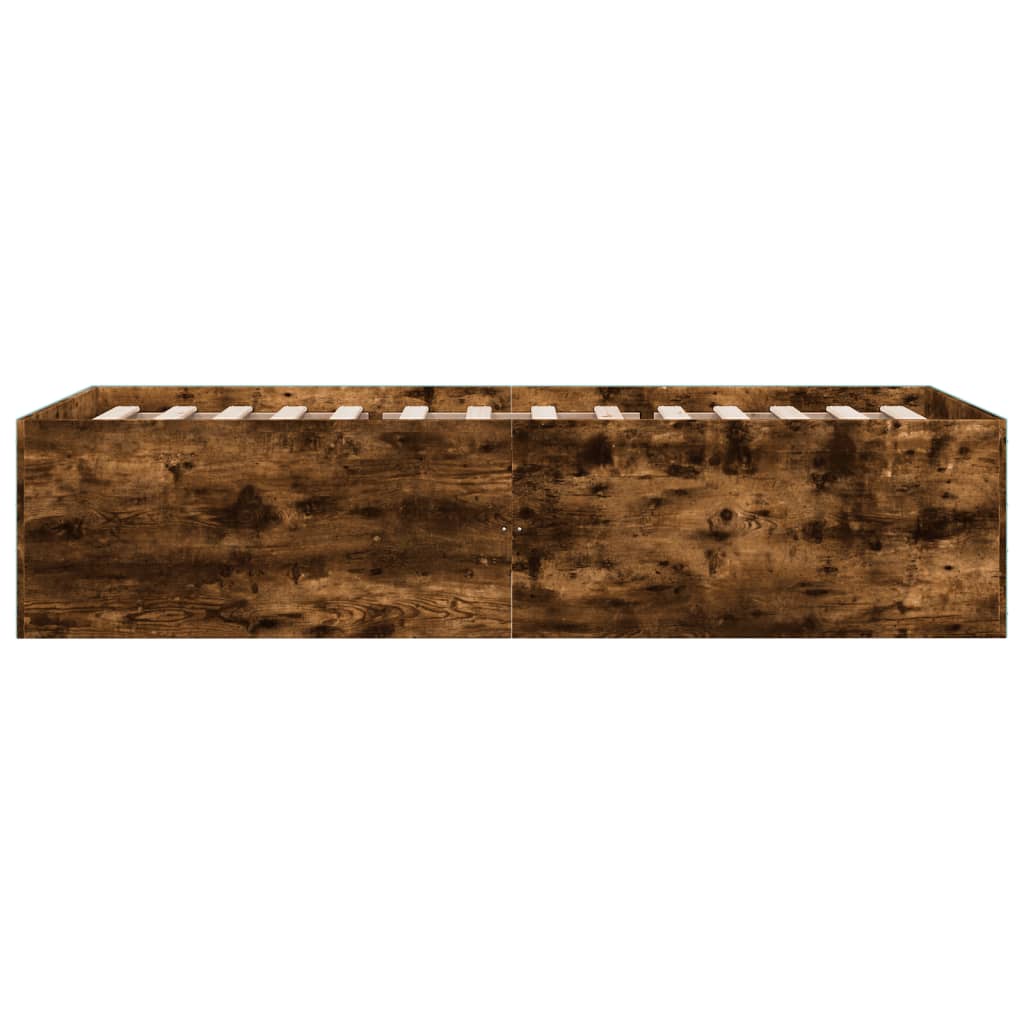 Bed Frame without Mattress Smoked Oak 75x190 cm Small Single