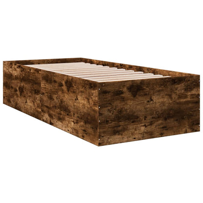 Bed Frame without Mattress Smoked Oak 75x190 cm Small Single