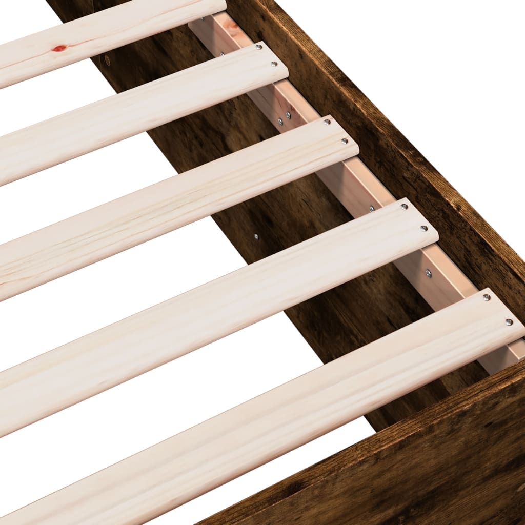 Bed Frame without Mattress Smoked Oak 75x190 cm Small Single