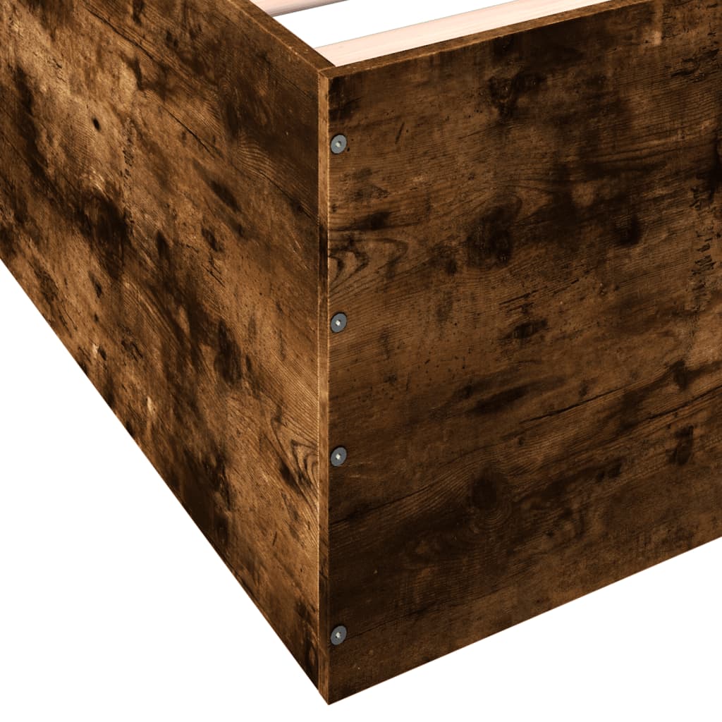 Bed Frame without Mattress Smoked Oak 75x190 cm Small Single