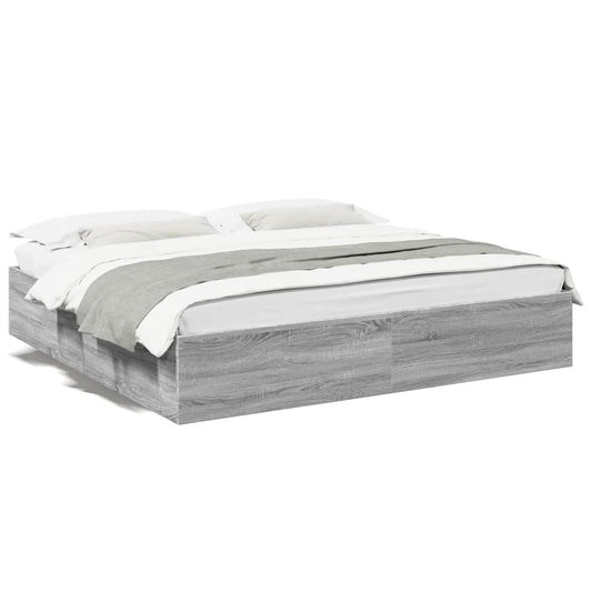 Bed Frame without Mattress Grey Sonoma 200x200 cm