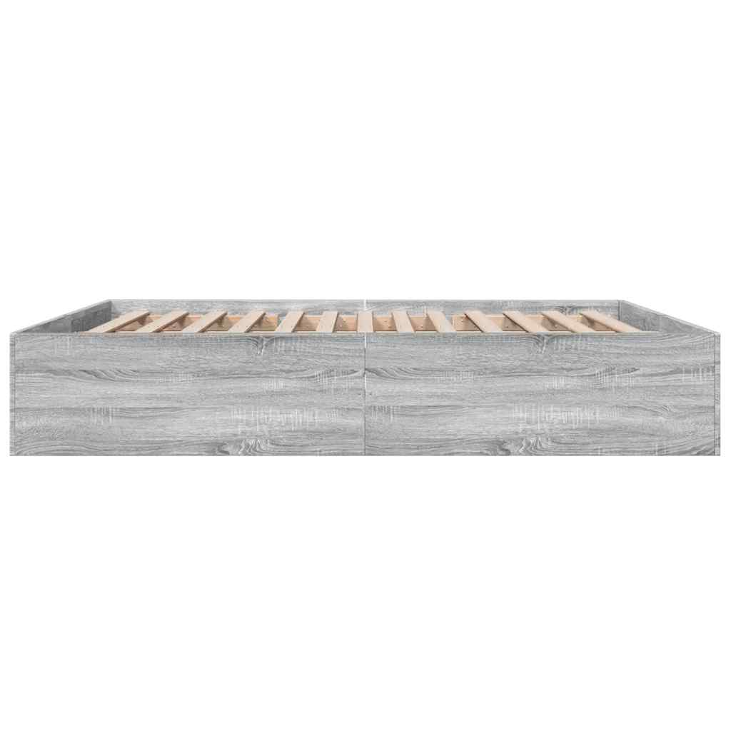 Bed Frame without Mattress Grey Sonoma 200x200 cm