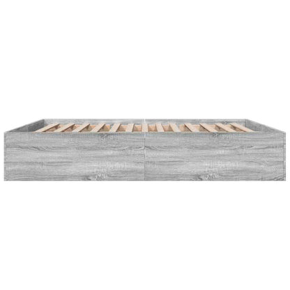 Bed Frame without Mattress Grey Sonoma 200x200 cm