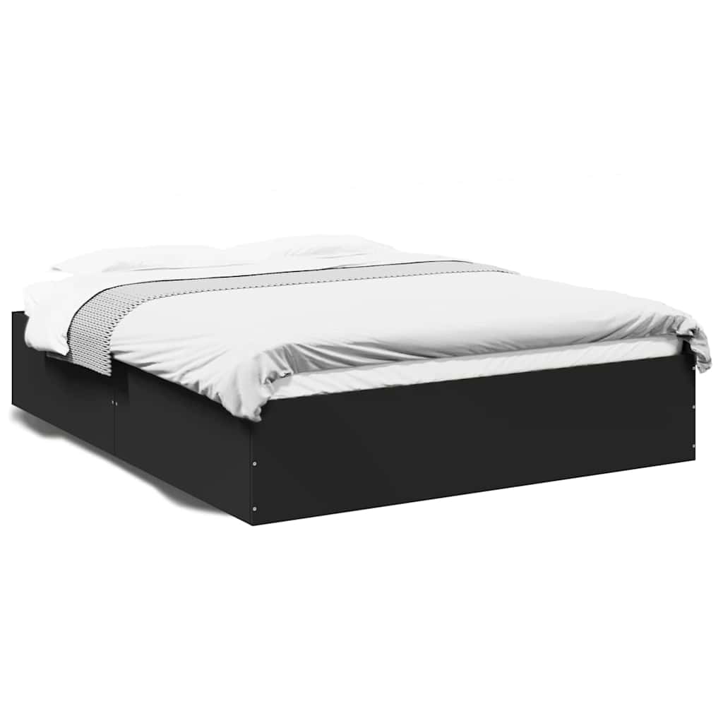 Bed Frame without Mattress Black 150x200 cm
