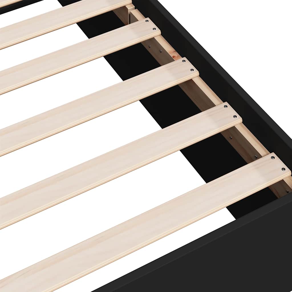 Bed Frame without Mattress Black 150x200 cm
