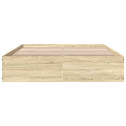 Bed Frame without Mattress Sonoma Oak 150x200 cm