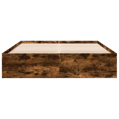 Bed Frame without Mattress Smoked Oak 150x200 cm