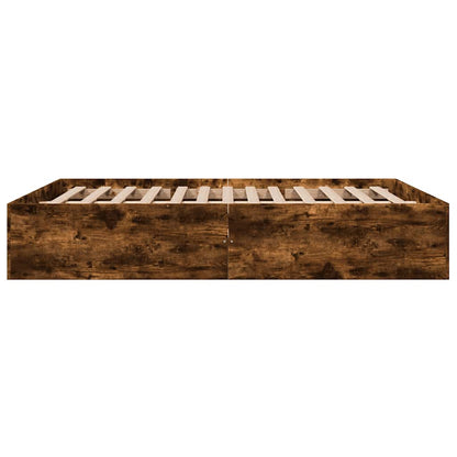 Bed Frame without Mattress Smoked Oak 150x200 cm
