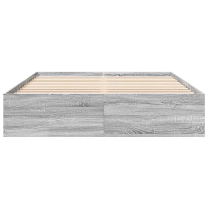Bed Frame without Mattress Grey Sonoma 150x200 cm
